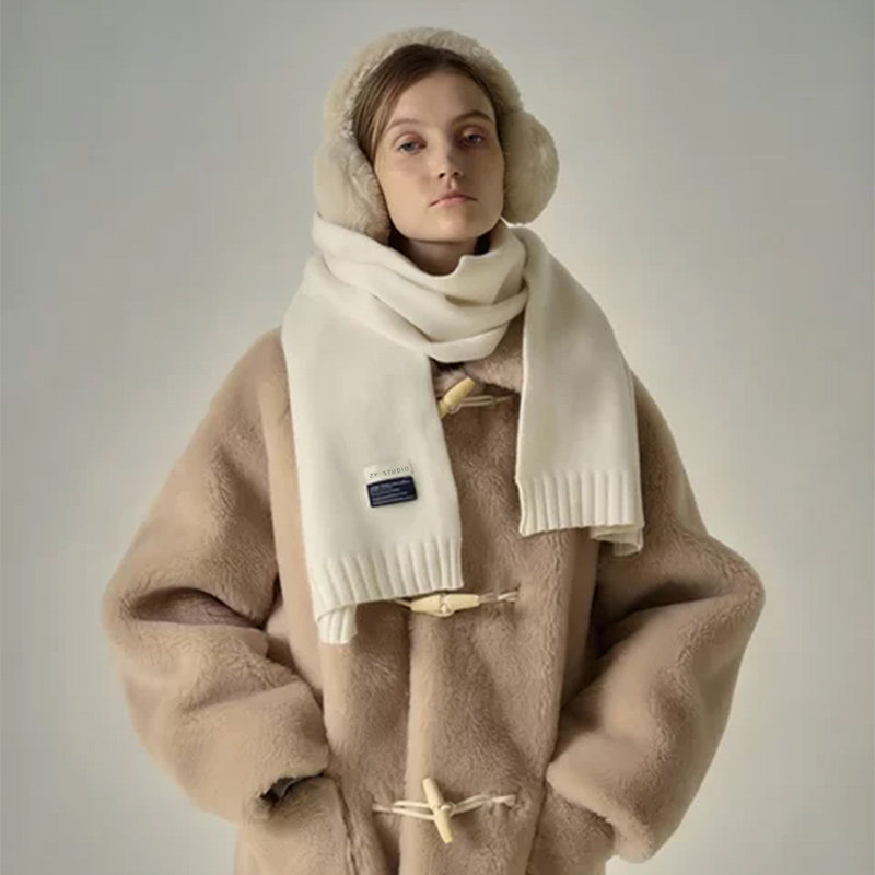 费尔岛风白色针织围巾女款2026新款秋冬百搭韩系氛围感保暖脖披肩,服饰配件/皮带/帽子/围巾,围巾/丝巾/披肩,淘宝优惠券,粉丝福利购,淘宝优惠卷