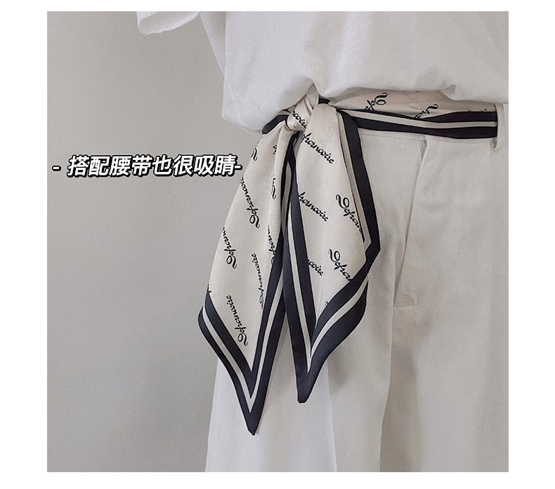 斜角英文丝巾新款女百搭领巾