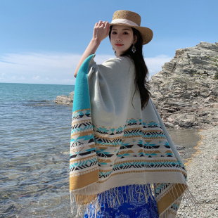 披肩外搭女2026新款 丽江川西旅行 民族风云南大理旅游披风斗篷夏季