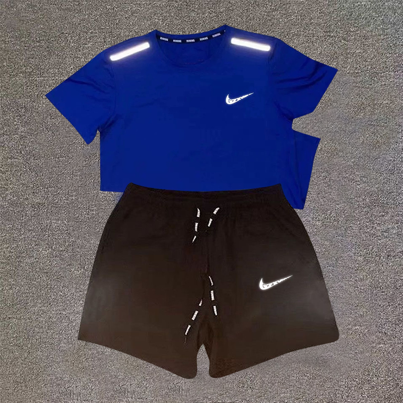 thumbnail for Summer quick-drying t-shirt sports student training set short sleeve track and field men's and women's running suit fitness sportswear top