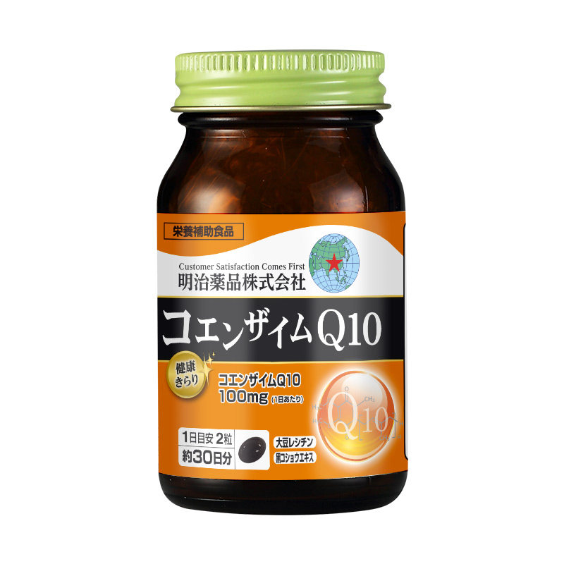 日本原装明治药品100mg辅酶Q10成人中老年保护心脏保健品60粒