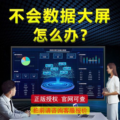 动态数据可视化大屏设计软件模板销售图表车间电子大数据看板定制