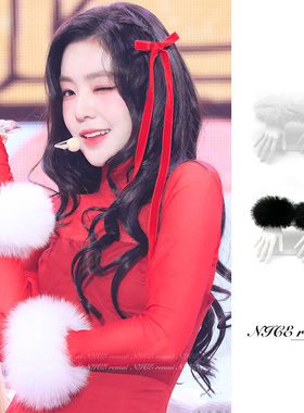 kpop甜酷辣妹毛绒绒手镯朋克臂环