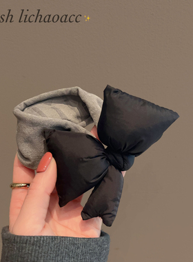 简约高级感黑色蝴蝶结发圈质感扎马尾发绳秋冬新款百搭外出头绳女