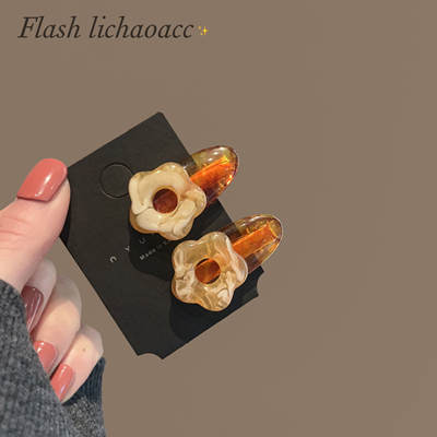 精致醋酸小花朵发夹韩系温柔感侧边夹发饰碎发刘海夹发饰女鸭嘴夹