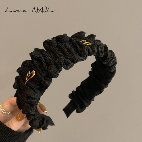 丽超发箍针织日韩爱心