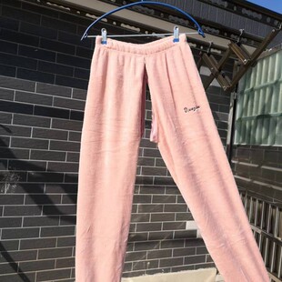 秋冬法兰绒仙女暖暖裤裆中间隐形拉链开裆裤成人易脱方便居家棉裤