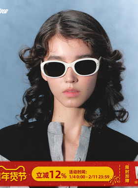 Fakeme板材椭圆框墨镜女防晒