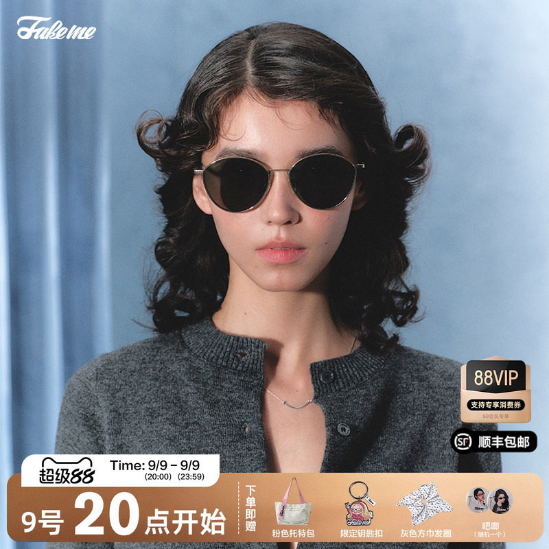 Fakeme 猫眼超轻墨镜时尚钛金属大框太阳眼镜女款女潮百搭 Josie