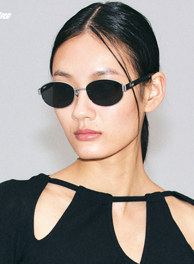 【】Fakeme 老钱风椭圆太阳镜防紫外线素颜光学眼镜nocap