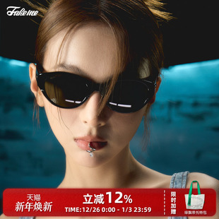 Fakeme zone太阳镜女素颜longblack眼镜low墨镜 猫眼防紫外线red