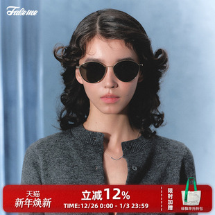 女潮百搭 Fakeme 太阳眼镜女款 钛金属个性 Josie 猫眼超轻墨镜时尚