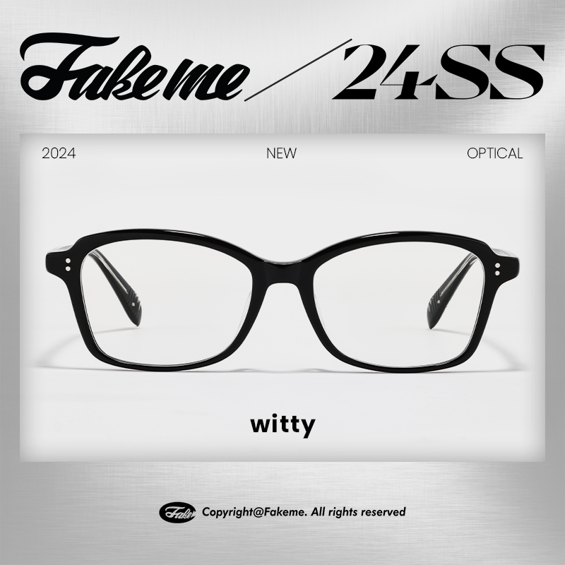 Fakeme 2024新品美式街头板材方框光学镜架素颜慵懒甜酷风 witty ZIPPO/瑞士军刀/眼镜 眼镜架 原图主图