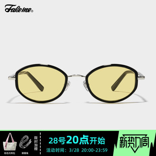 时尚 墨镜 韩版 拼接板材椭圆框太阳镜防紫外线时尚 sudo 个性 Fakeme