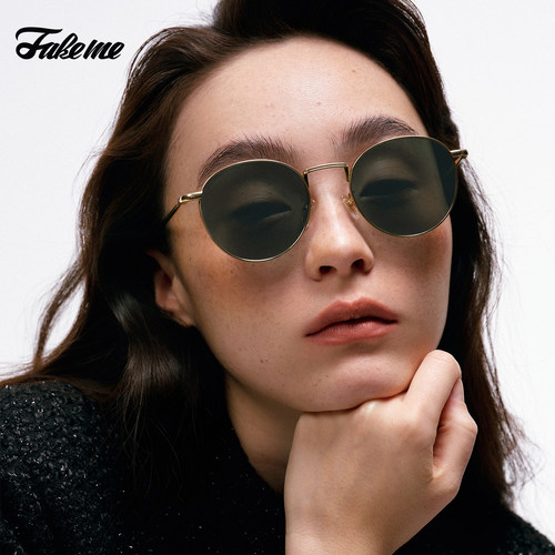 【萌萌专属】Fakeme 迪丽热巴同款轻奢墨镜复古太阳镜焦点镜 B35T