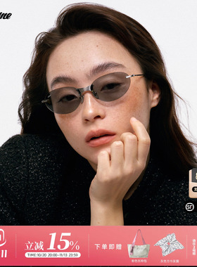 Fakeme 26新款时尚蝶形无框超轻β钛墨镜女款防紫外线太阳镜 onyx