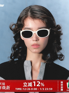 Fakeme板材椭圆框墨镜女防晒