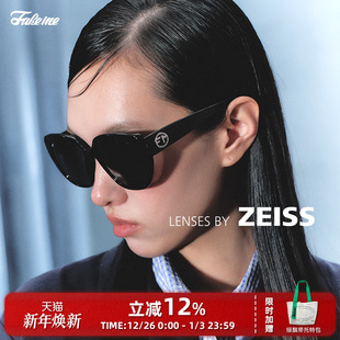 Fakeme质感板材框墨镜女蔡司镜片复古太阳镜防紫外线大蝴蝶 Venie