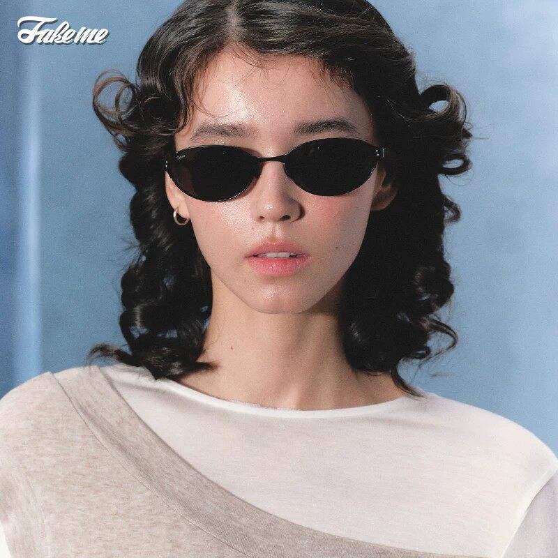 【muamua专属】Fakeme 复古椭圆框墨镜时尚太阳镜女小米可 micro
