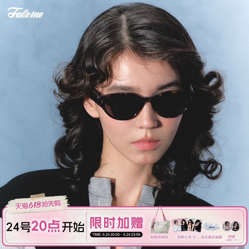 【618抢先购】Fakeme墨镜男女通用复古板材猫眼墨镜太阳镜 low