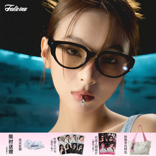 red 商家自播 ins纯欲 板材猫眼圆框光学镜女美式 zone Fakeme