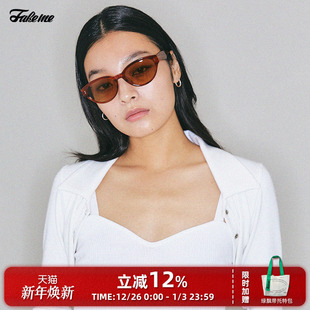 Fakeme 高级感学院老钱风猫眼墨镜防紫外线复古中性太阳镜防晒