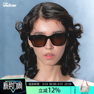墨镜女 Fakeme 太阳镜女复古防紫外线中性款 板材方框时尚 Mowa 个性