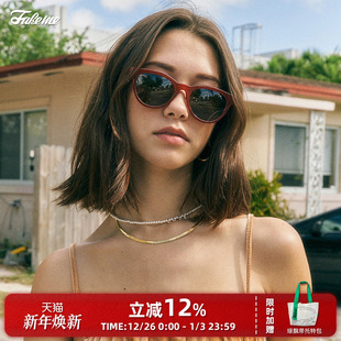 Lowry2022 防紫外线太阳镜 Fakeme轻奢板材猫眼墨镜女复古个性 时尚