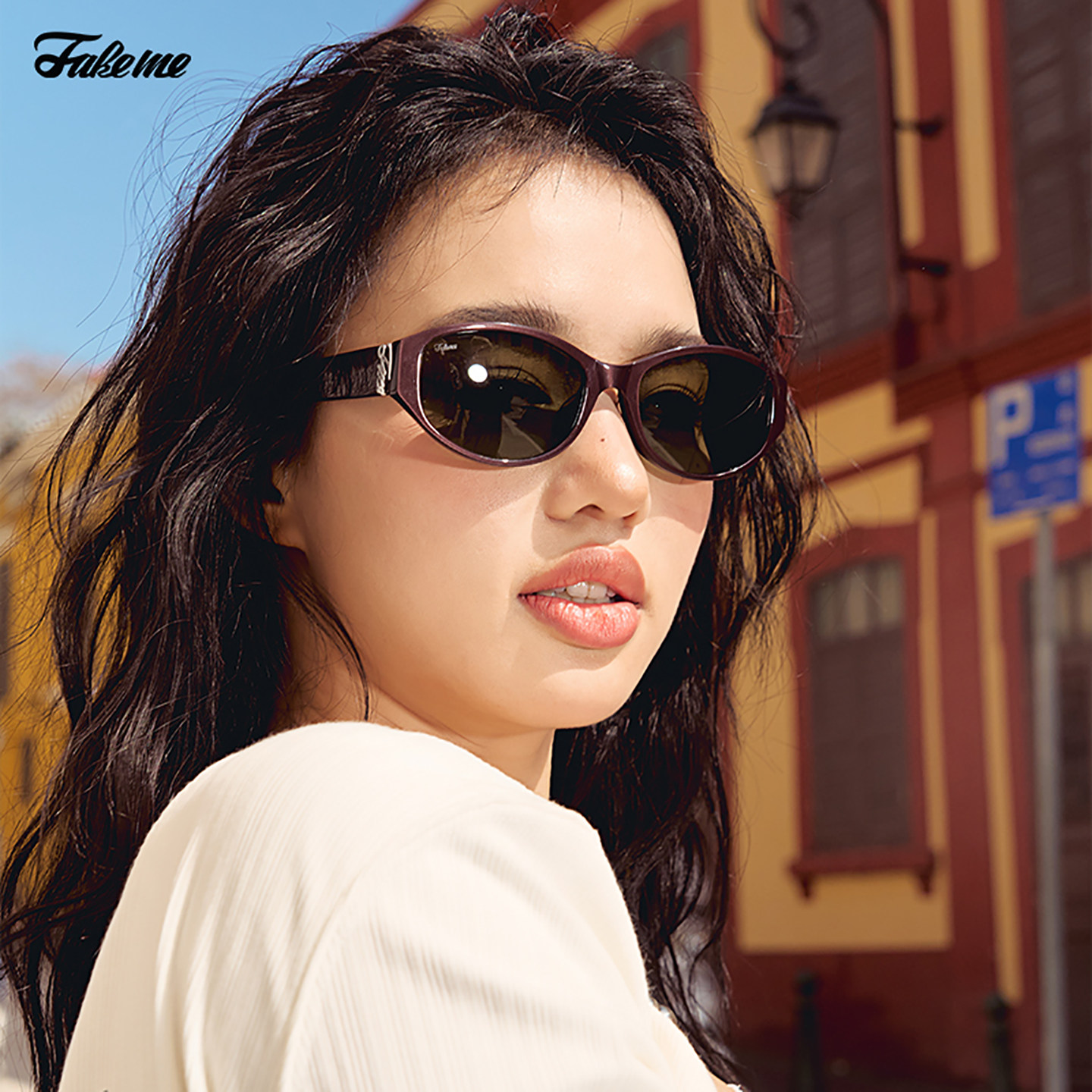 商家自播-Fakeme限定板材猫眼太阳镜墨镜复古美式ins风 reckon