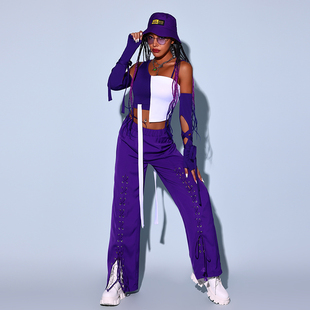 女嘻哈街舞演出服套装 jazz练功服韩舞女团打歌服 爵士舞服装 MSP