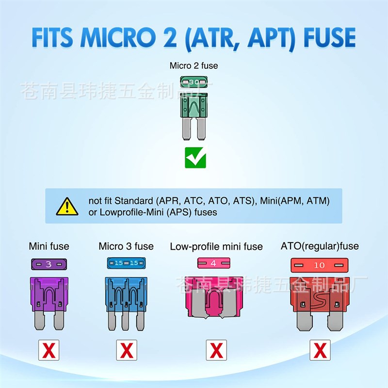 105pcs 汽车小号长脚插式保险片5A-30A车用锌R片MICRO2保险丝