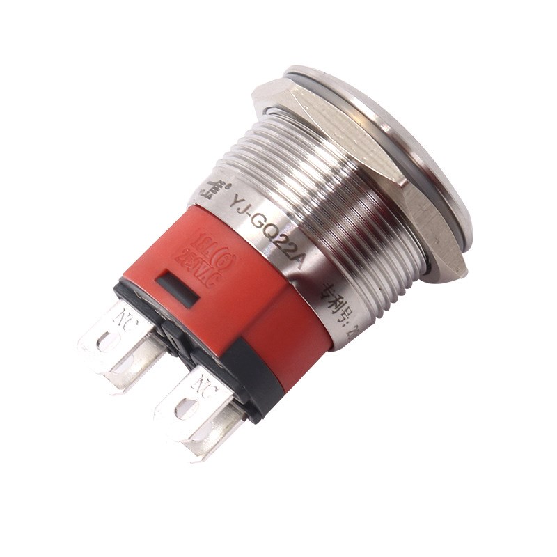 GQ22mm自锁自复位金属按钮18A大电流不锈S钢防水电源圆形开关