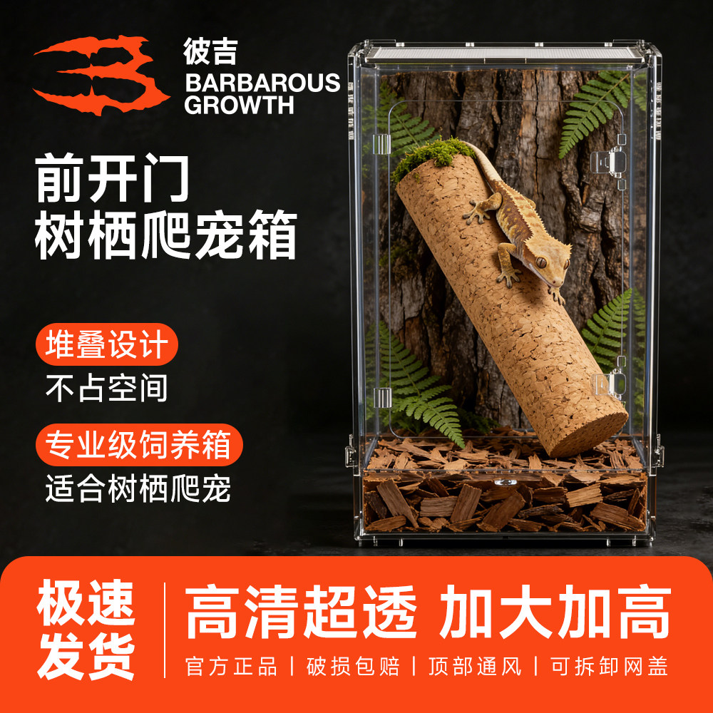 睫角守宫饲养箱老爷树蛙树栖爬宠盒蜘蛛甲虫蜥蜴寄居蟹塑料爬虫缸