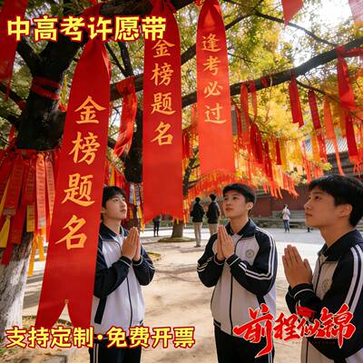 誓师大会物料百日道具高考许愿带祈愿福丝带定制中考百天活动飘带