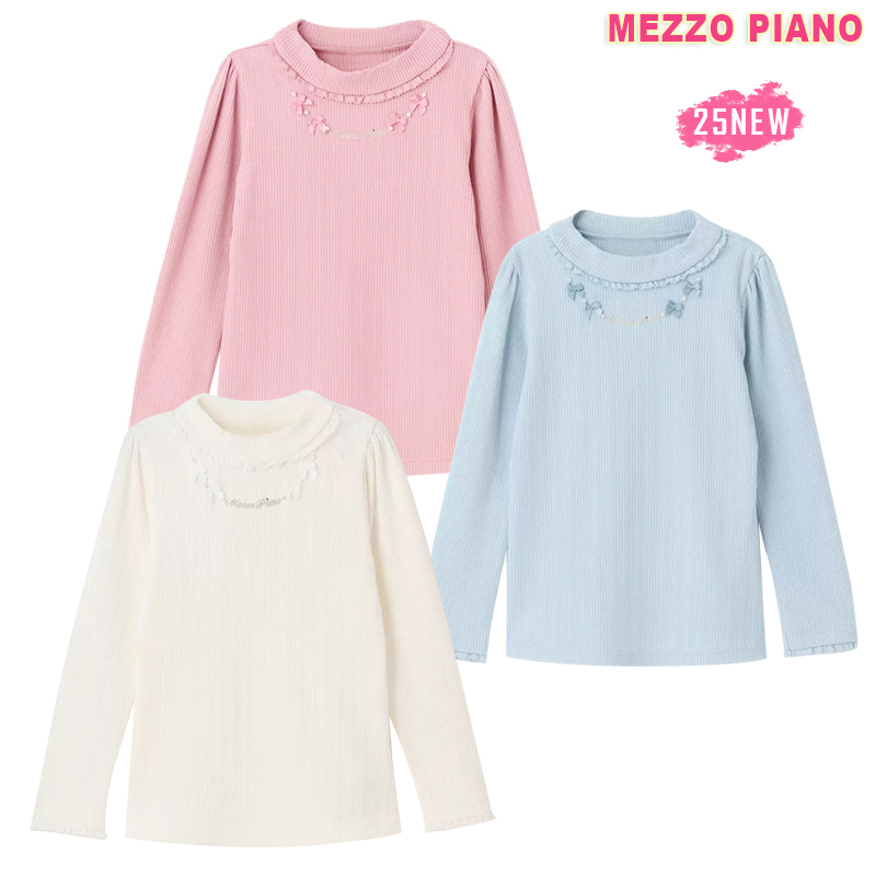 钢琴家新款秋冬女童保暖长袖卡通蝴蝶结花边领儿童打底衫大码上衣