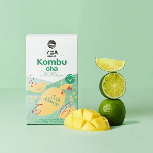 韩国进口osulloc卡曼橘芒果康普茶荔枝蜜桃子味低卡健康饮品饮料