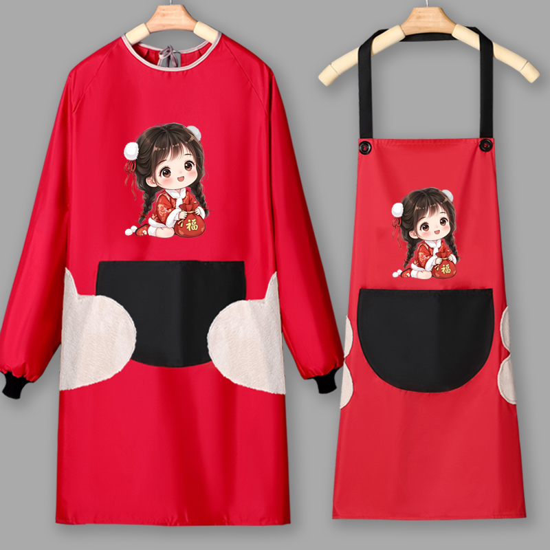 新年围裙大红2025蛇年