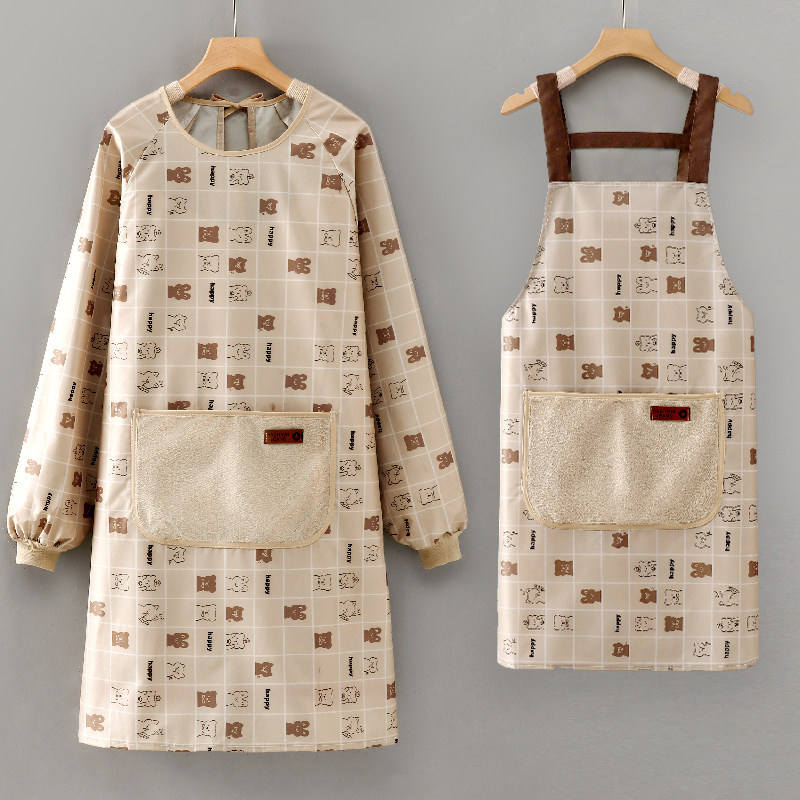 防水防油围裙2025新款家用厨房长袖罩衣女工作服做饭围腰护衣网红,家庭/个人清洁工具,围裙,淘宝优惠券,粉丝福利购,淘宝优惠卷