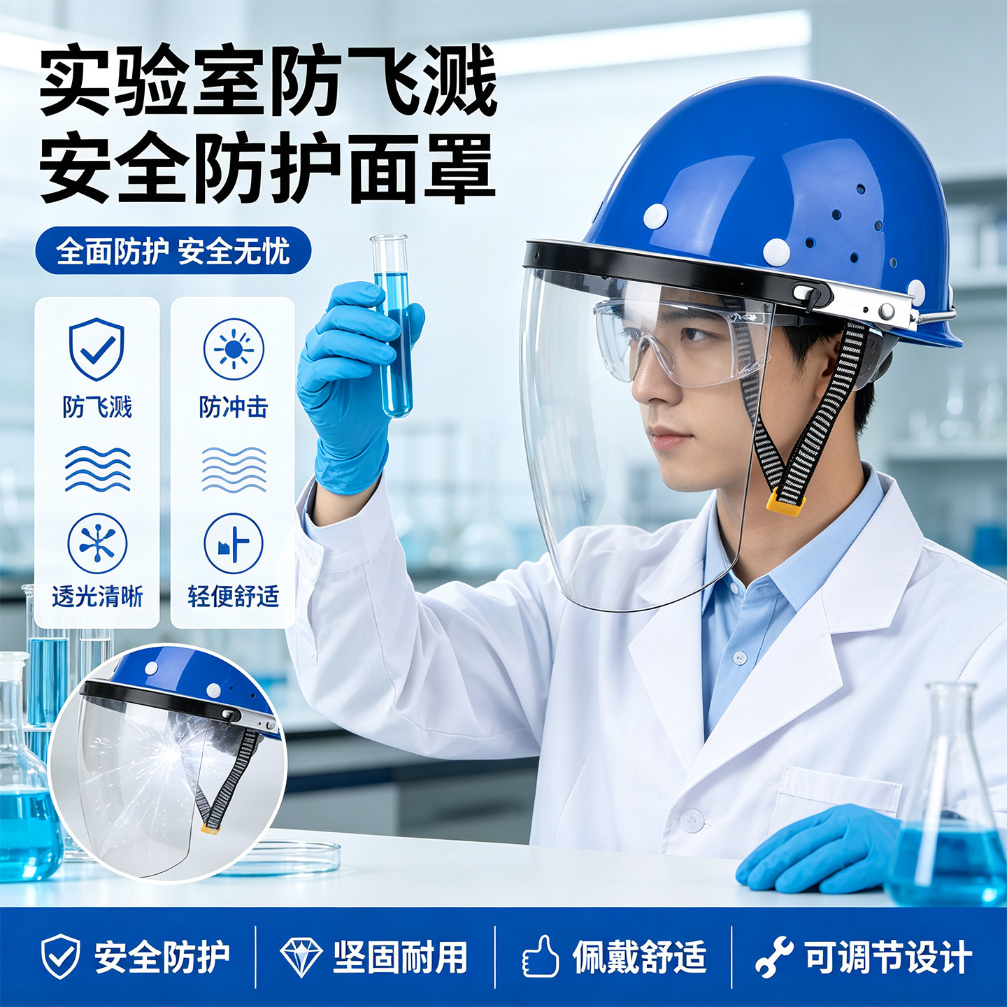 实验室面罩全脸危险化工厂防护罩