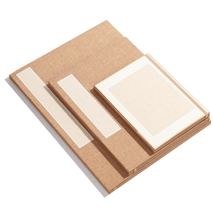 宣纸卡纸包边软卡镜片纸亚麻函套加厚古法宣纸生宣楮皮黄麻半生熟书法国画熟宣工笔创作专用写生卡纸复古画片