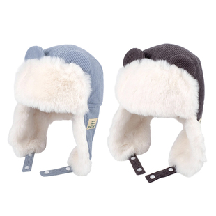 中大童雷锋帽儿童护耳帽冬季毛绒帽子保暖帽女男宝宝帽套头防寒风