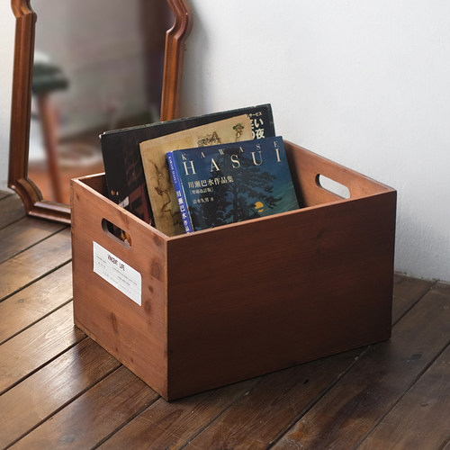 闻森复古提手木箱车载杂物收纳箱