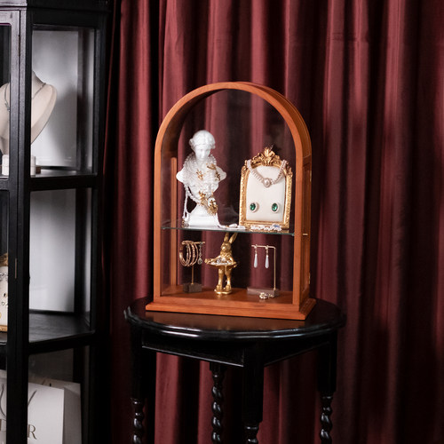 闻森拱形玻璃展示柜珠宝标本手办