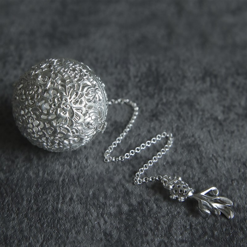 秦藏阁 999纯银茶滤球手工泡茶球煮茶过滤器功夫茶具懒人神器