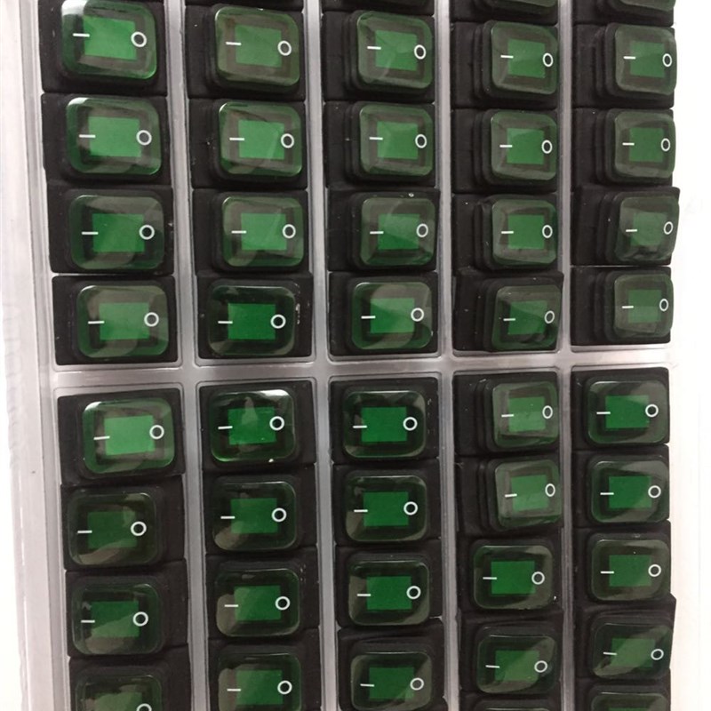 PILN飞林开关蒸饭柜开关带灯4脚2档防水开关船型开关30A250VAC