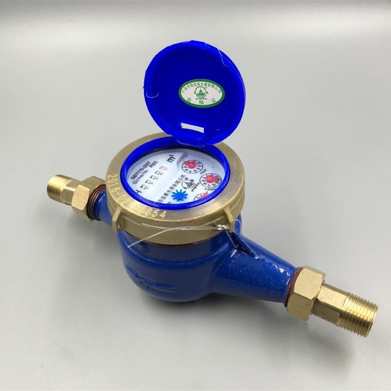DN20高灵敏家用仪表自来水冷水表丝扣6分铜罩铜接数字指针水表