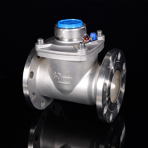304/316化工耐腐蚀酸温旋翼式大口径冷热不锈钢法兰水表DN100