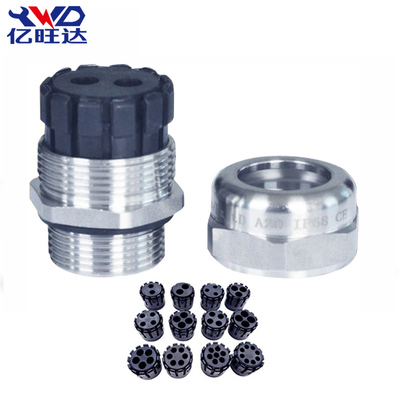 304不锈钢二孔电缆防水接头多孔格兰2芯根线缆密封固定头IP68葛兰