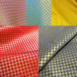 小铜钱纹红色金色品牌宋锦巴贝宋锦等全丝宋锦做包包发夹葫芦