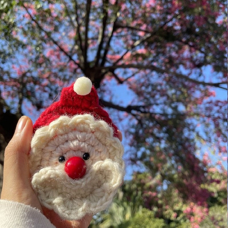 钩织圣诞老人耳机包耳机袋 毛线编织diy成品材料包 节日创意礼物,服饰配件/皮带/帽子/围巾,DIY编织材料包,淘宝优惠券,粉丝福利购,淘宝优惠卷